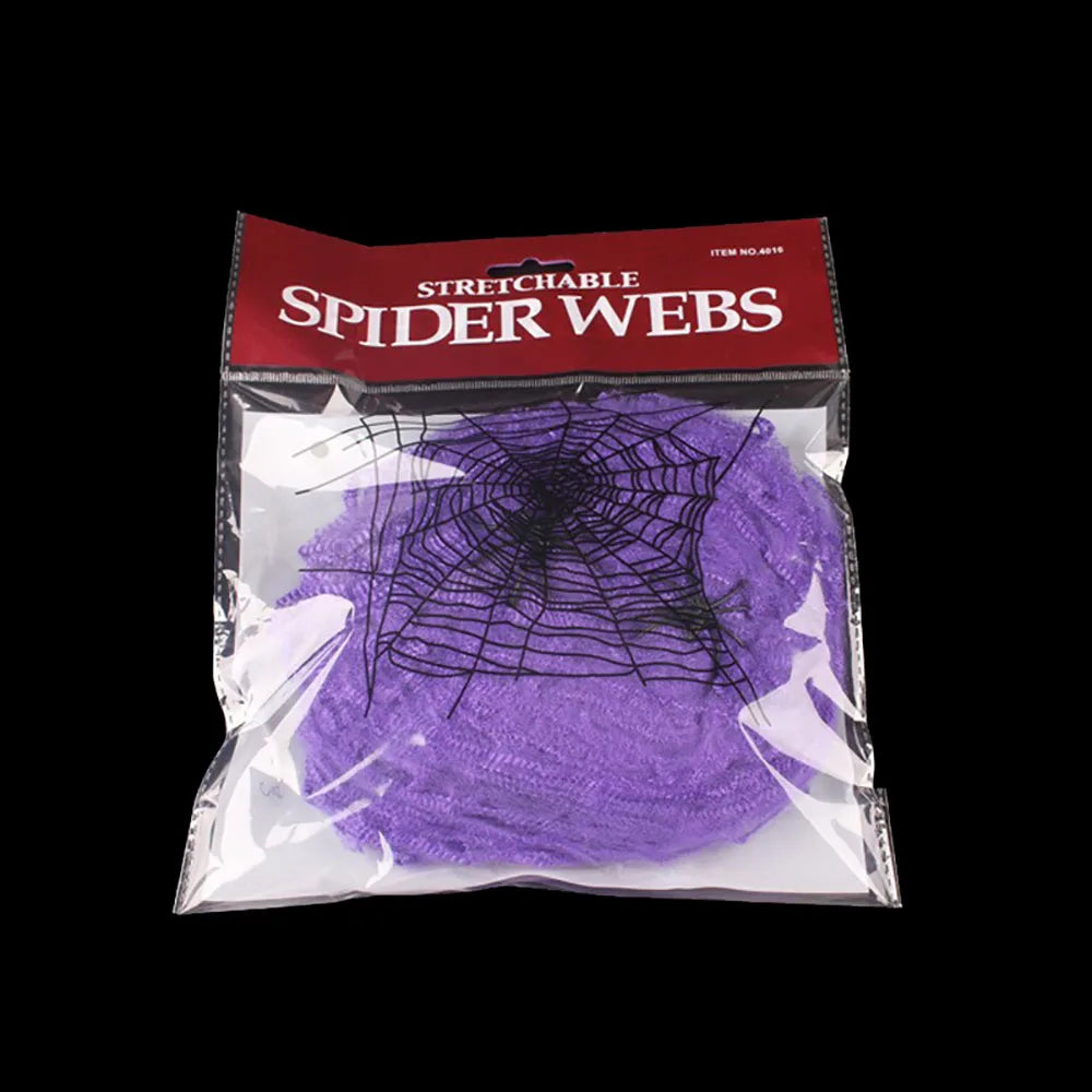 Stretchy Spider Web Halloween Decoration with Spider