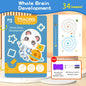 Reusable 34-Page Kids Workbook with Erasable Pen — Early Writing & Drawing Practice, Pen Control Training, Educational Gift