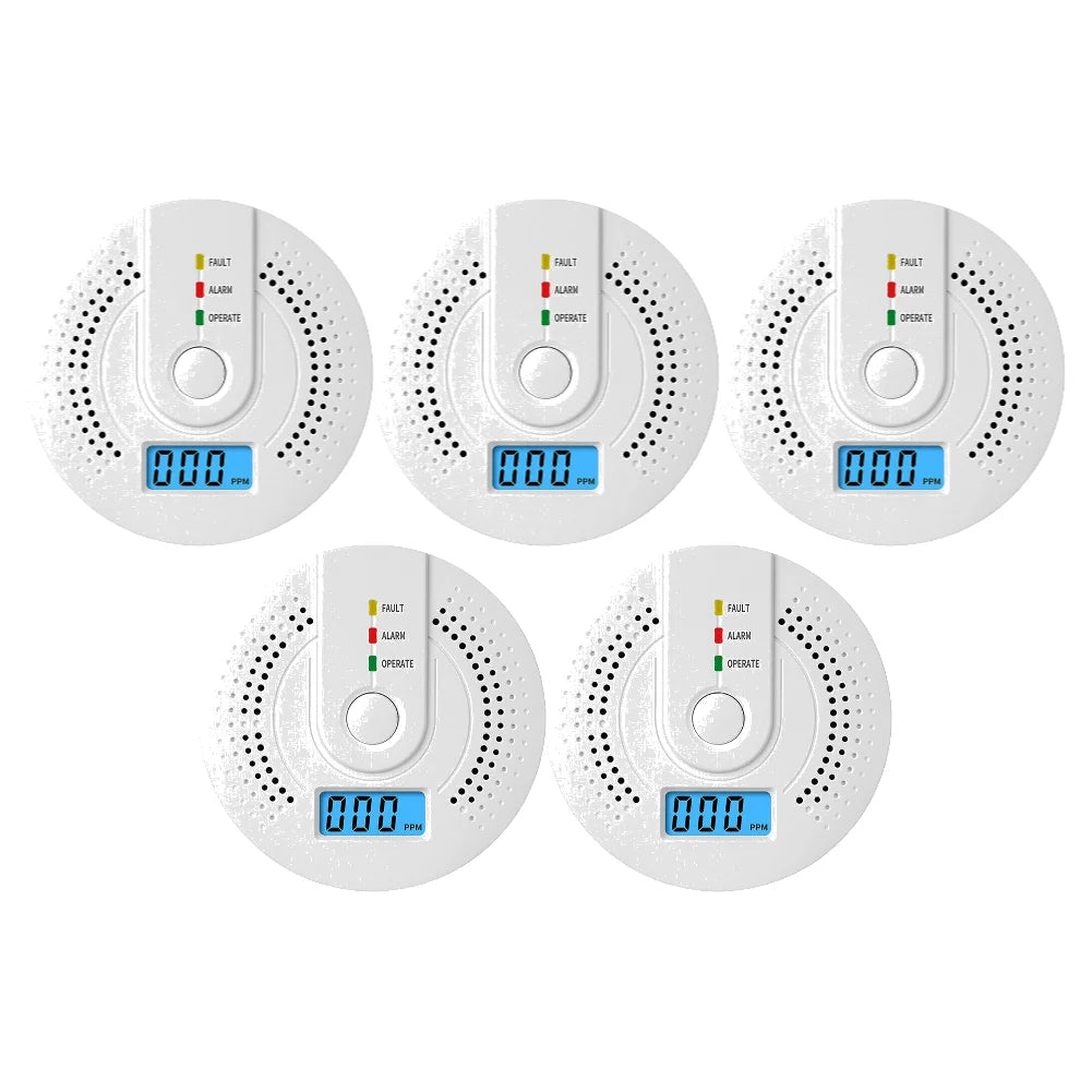 Digital Warning Alarm Sensor Sound Warning Battery Powered Portable CO Detector with LED Indicator CO Sensor for Home Warehouse