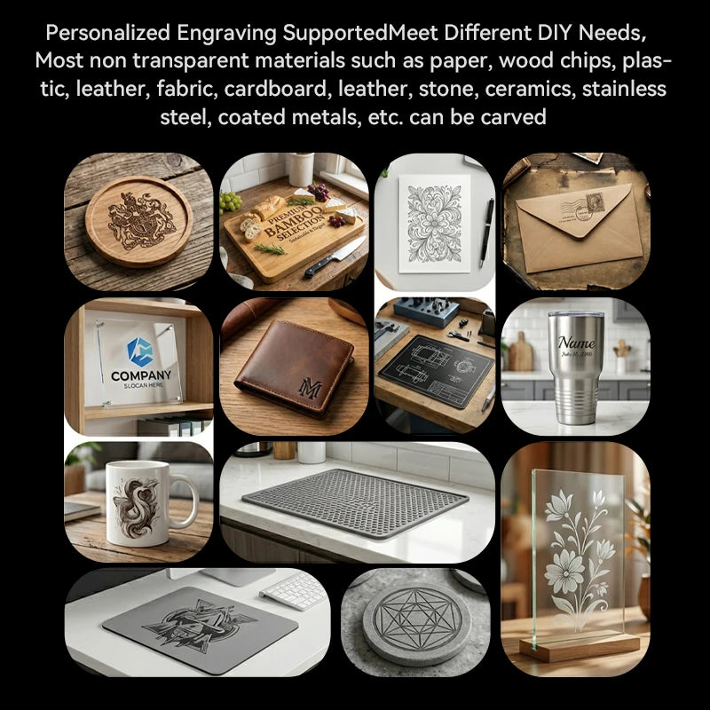 Artilume D2 Mini Laser Engraver - Foldable, 200x150mm, 0.01mm Accuracy, LightBurn GRBL App, Wood Leather Metal, 2.5W/6W