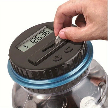 Transparent Electronic Coin Bank with LCD Display – Large Savings Jar, Battery-Operated Money Box for Teens & Adults, Gift
