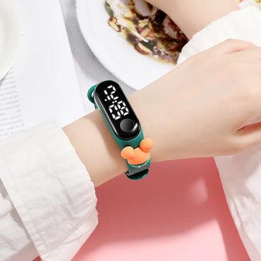 Kids LED Touch Sports Watch – Silicone Digital Bracelet, 45mm Waterproof (5ATM) Cartoon Character Design for Girls & Boys