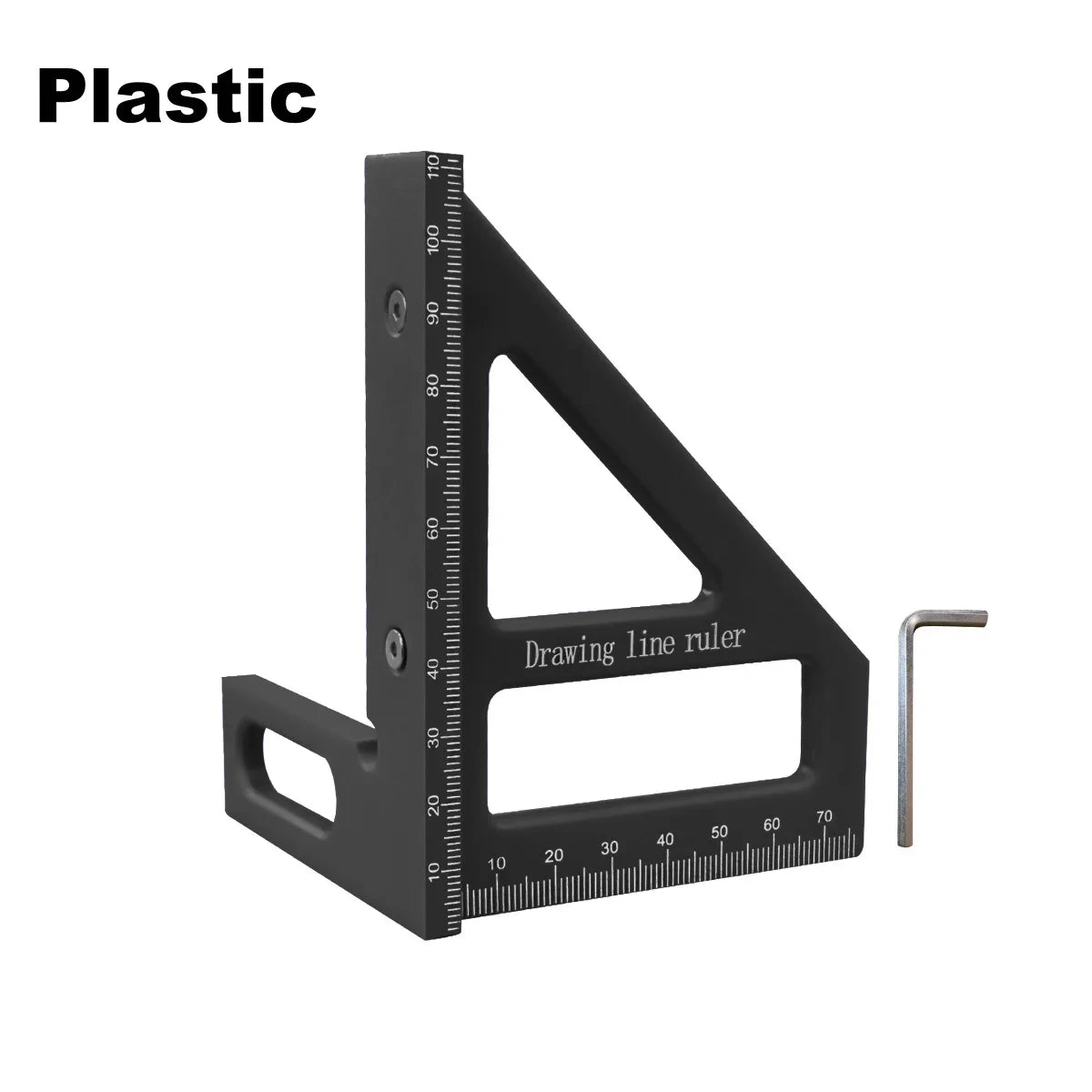 Carpenter Multi-Angle Square Protractor Ruler Aluminum/Plastic 45/90 Degree Woodworking Layout & Height Gauge