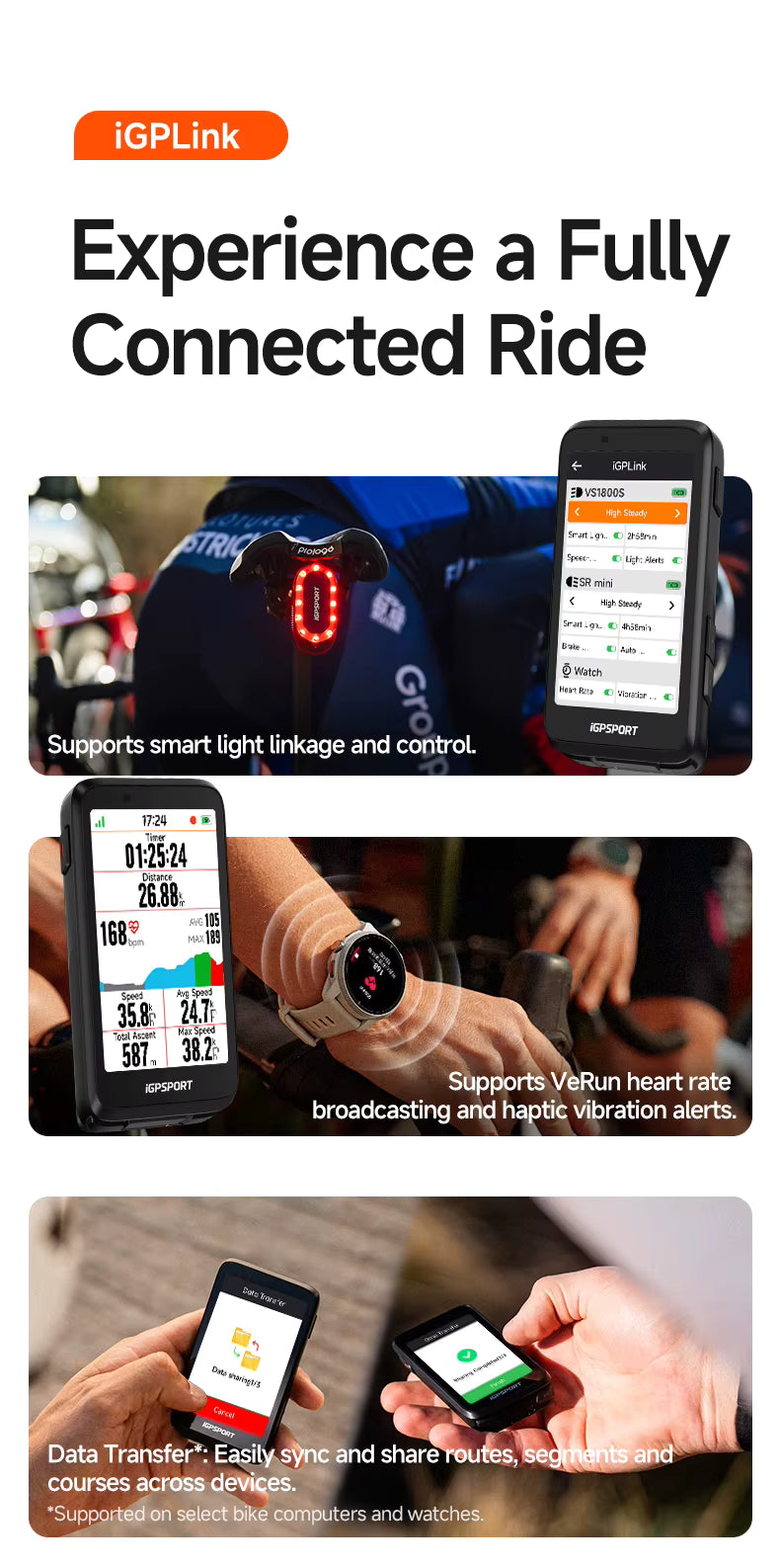 iGPSPORT BiNavi GPS Bike Computer - Touchscreen Map Navigation, 35hr Battery, IPX7, iClimb 3.0, Route Planning