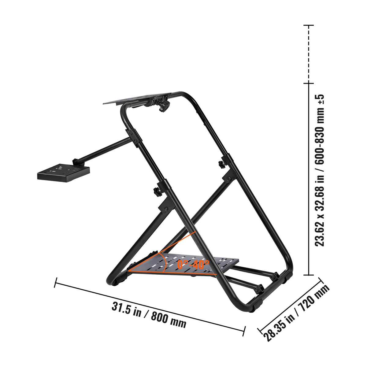 SucceBuy Foldable Racing Wheel Stand with Adjustable Pedals