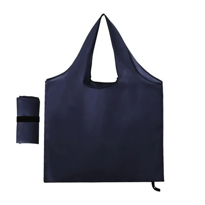 Foldable Reusable Grocery Tote Bag, Lemon Print Eco-Friendly Travel & Beach Pouch