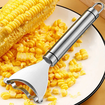Stainless Steel Corn Peeler Stripper Serrated Cob Shaver Kitchen Gadget (1 or 2-Pack)