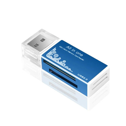 USB 2.0 4-Port Multi Card Reader – SD/TF/SDHC/MMC/MS/M2 Adapter for Laptop & Desktop