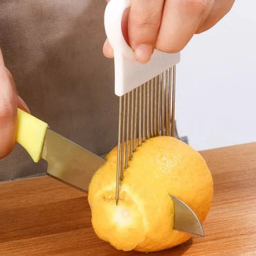 Colorful Onion Slicer & Holder - Stainless Steel Potato Chip Style Vegetable Slicer (1/2/3/4-Pack)