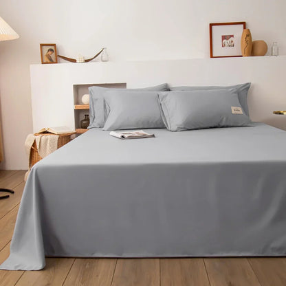 Soft Home Flat Bed Sheet — Plain Solid Color Top Sheet for Single, Queen, King Beds
