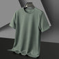 Men's Waffle Knit Short Sleeve Tee - Round Neck Casual Summer T-Shirt