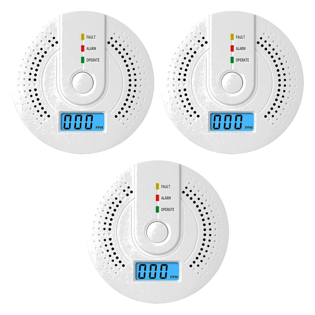 Digital Warning Alarm Sensor Sound Warning Battery Powered Portable CO Detector with LED Indicator CO Sensor for Home Warehouse