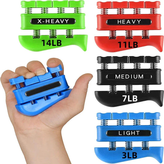 Finger Strengthener Hand Grip Trainer — 3 Resistance Levels (3/7/11 lb | 1.36/3.18/4.99 kg) for Finger, Wrist & Forearm Strength — Ideal for Musicians & Rock Climbers