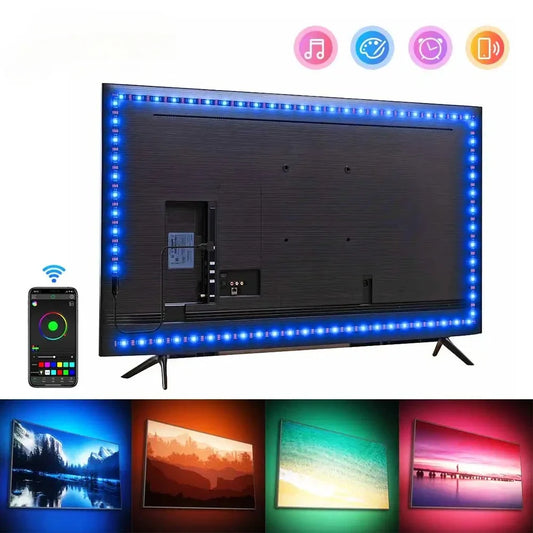 Bluetooth RGB LED Strip Lights 5050 SMD USB 5V App-Controlled TV Backlight & Room Accent Lighting