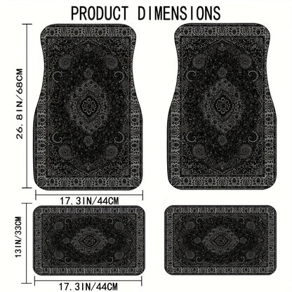 Bandana Print Rectangular Car Floor Mats - Synthetic Fiber Auto Interior Carpets