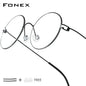 FONEX Screwless Round Eyeglasses – Titanium Alloy Frame for Men & Women