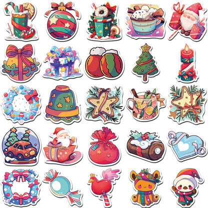 10/30/50pcs Kawaii Cartoon Christmas Art Aesthetic Stickers Pack for Kids Toy Diary Laptop Scrapbook Decoration Graffiti Sticker