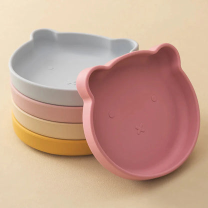 Silicone Baby Suction Dining Plate Bear Shape