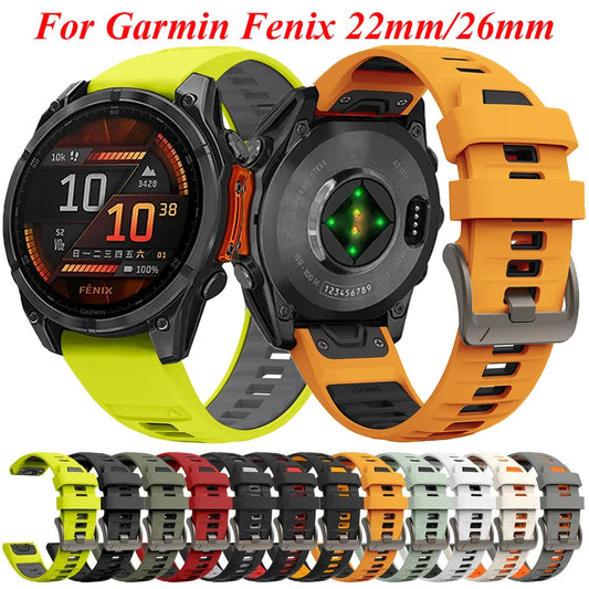 Silicone Sport Watch Band 22mm & 26mm – Breathable Replacement for 47mm and 51mm Smartwatches