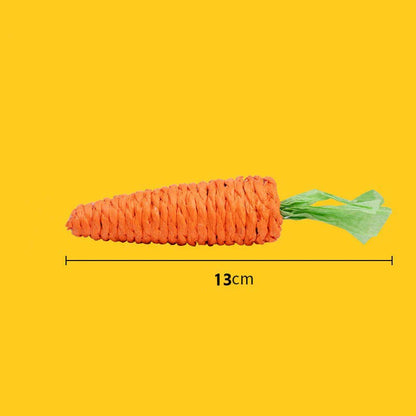 Squeaky Carrot Cat Toy – Bite-Resistant Kitten Teething Stick for Interactive Self-Play