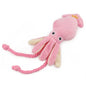 Octopus Plush Dog Chew Toy with Squeaker & Rope — Small Pink 13.4 x 3.5 in (34 x 9 cm) — Dental Cleaning Toy for Dogs & Cats