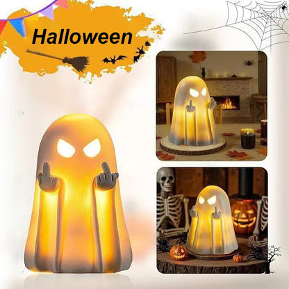 Resin Ghost Figurine with Middle-Finger Gesture