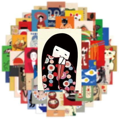 50/100PCS Cartoon Japanese style Poster Stickers - Decor Refrigerators Skateboards Computers, Laptops, Waterproof Stationery