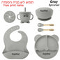 Baby Feeding Plate Set Suction Bowl Silicone Tableware 6PCS
