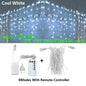 40 m (131 ft) LED Curtain Icicle String Fairy Lights with Remote – Waterproof Outdoor & Indoor Christmas Wedding Party Decor