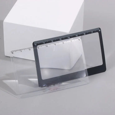 Card-Size 3X Fresnel Magnifier Sheet with Scale, Ultra-Thin Wallet Magnifying Lens for Reading, Maps and Outdoor Ignition