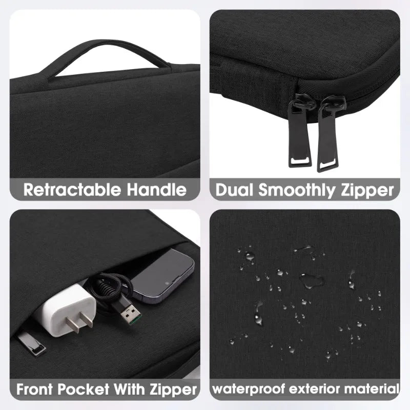 Waterproof Laptop Sleeve 11–16 Inch with Handle — Shockproof