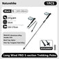 Ultralight Carbon Fiber 5-Section Folding Trekking Poles, Collapsible Quick-Lock Hiking Poles Adjustable 103–120 cm (40.6–47.2 in) or 115–135 cm (45.3–53.2 in)