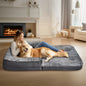 Human-Size Giant Dog Bed 180cm (70.9in) Foldable Orthopedic Plush Pet Bed with Removable Cover & Bolster
