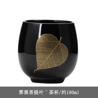 Ceramic Teacup, Jilan, Japanese-style Simple Master Cup, Large Black Glaze, Household Kung Fu Tea Set, Single Cup, Tea Cup