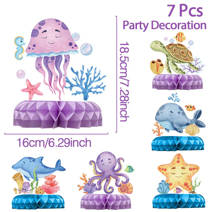 Under The Sea Summer Ocean Theme Birthday Party Decor Kids Boy Background Cute Dolphin Starfish Decoration Event Banner Props