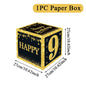Black and Gold 18th 30th Birthday Box Birthday Party Decorations for Home Birthday Box Happy BIrthday Baby Shower Party Supplies