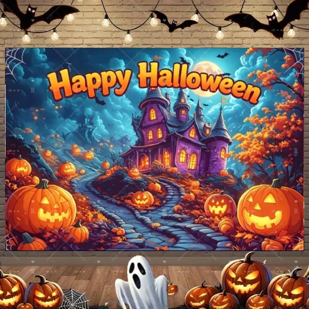 Halloween Photography Backdrop, Printed Vinyl
