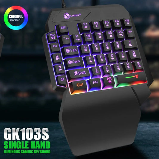 35-Key One-Handed Mini Gaming Keyboard USB Wired Ultra-Slim Backlit for PC Laptop Smartphone