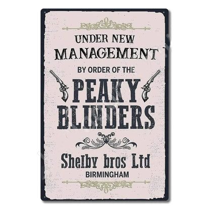 P-Peakys B-Blinders Whiskey Metal Sign - Retro Tin Plaque with Iconic Flat Cap & Whiskey Bottle Art, Eye-Catching Wall Decor