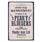 P-Peakys B-Blinders Whiskey Metal Sign - Retro Tin Plaque with Iconic Flat Cap & Whiskey Bottle Art, Eye-Catching Wall Decor