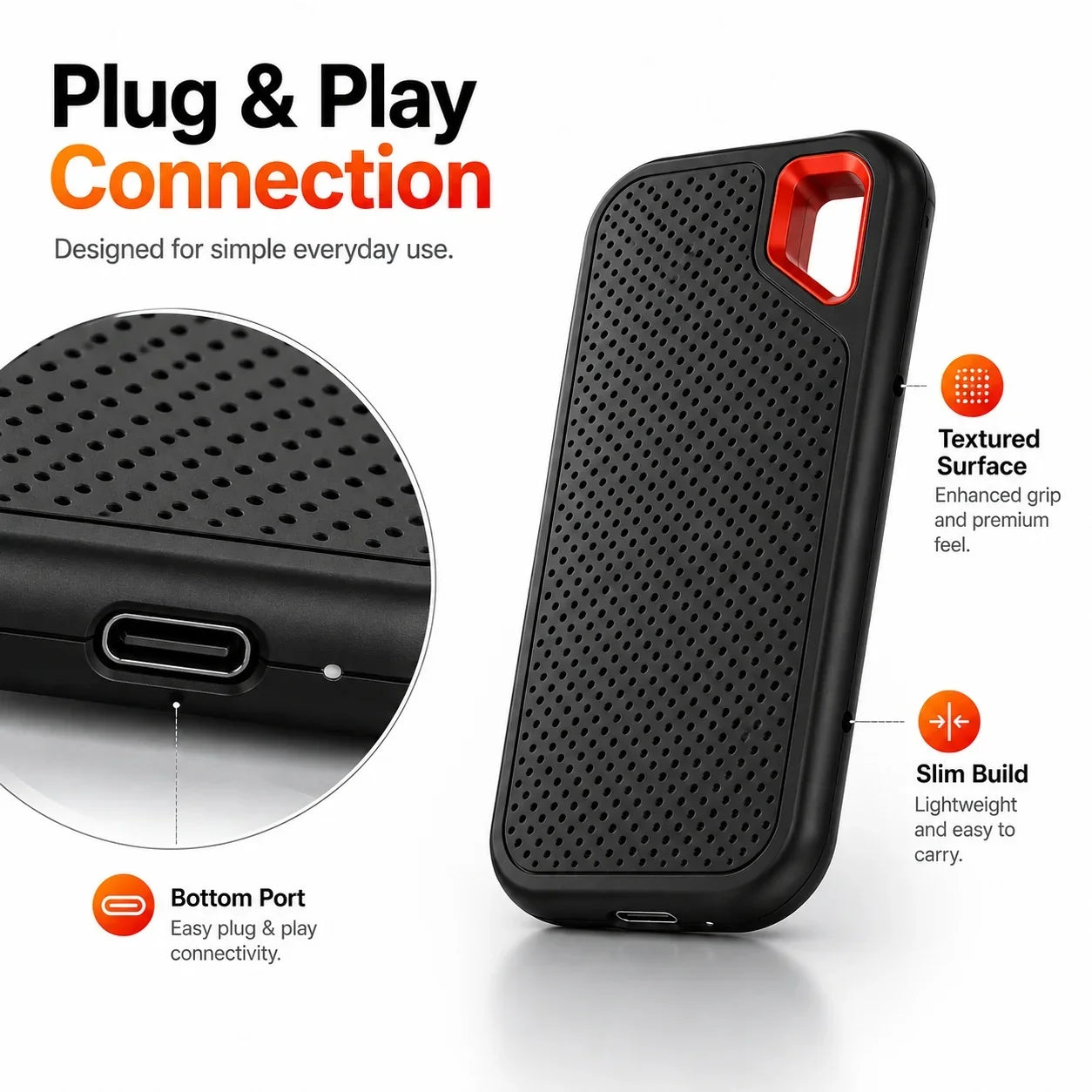 1TB Portable SSD Waterproof Shockproof for Desktop Computer Plug&play