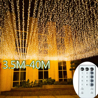 Waterproof LED String Lights 3.5–25m (11.5–82 ft) | Warm White / Cold White / Multicolor | 8 Modes IP65 EU Plug