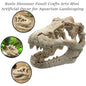 Resin Mini Dinosaur Fossil & Crocodile Skull Aquarium Ornament 3.34 x 2.16 x 1.77 in (8.5 x 5.5 x 4.5 cm)