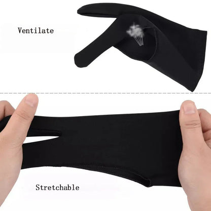 Two-Finger Drawing Glove for Tablets — Left & Right Hand Anti-Fouling Touchscreen Glove