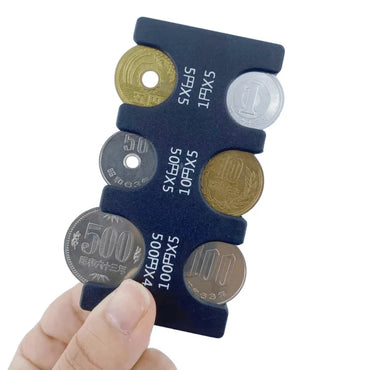 Portable Japanese Coin Holder Wallet, Mini Coin Dispenser Organizer, 29-Coin Capacity