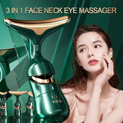 3-in-1 Microcurrent Face and Neck Massager, Anti-Aging Lifting and Skin Tightening Device