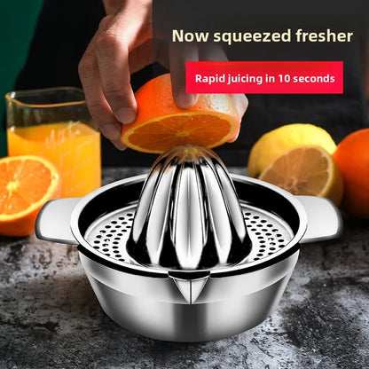 Stainless Steel Manual Citrus Juicer - Portable Lemon & Orange Handheld Squeezer for Home Kitchen