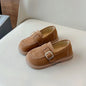 Girls Hook-and-Loop Loafers – Soft PU Leather Flats for Kids, Casual School Shoes, Anti-Slip Round Toe
