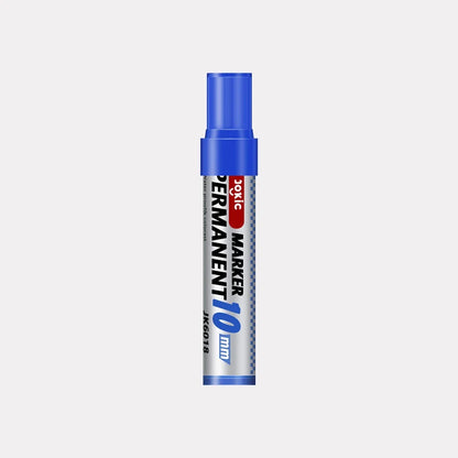 4-Pack Permanent Marker Pens - Waterproof Ink, Fine & 10 mm Chisel Tips, Black Blue Red Green