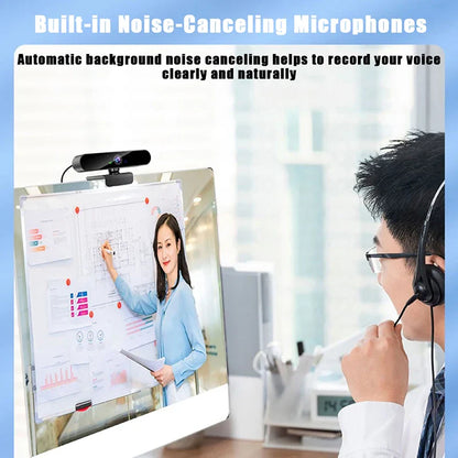 4K USB Webcam with Microphone & Autofocus — 1080P/2K Live Streaming Camera for PC & Laptop Video Calls